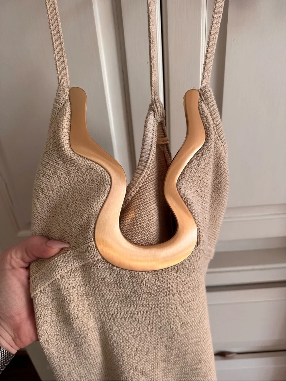 cult gaia Beige Knit Dress with Gold Accents - Picture 2 of 11